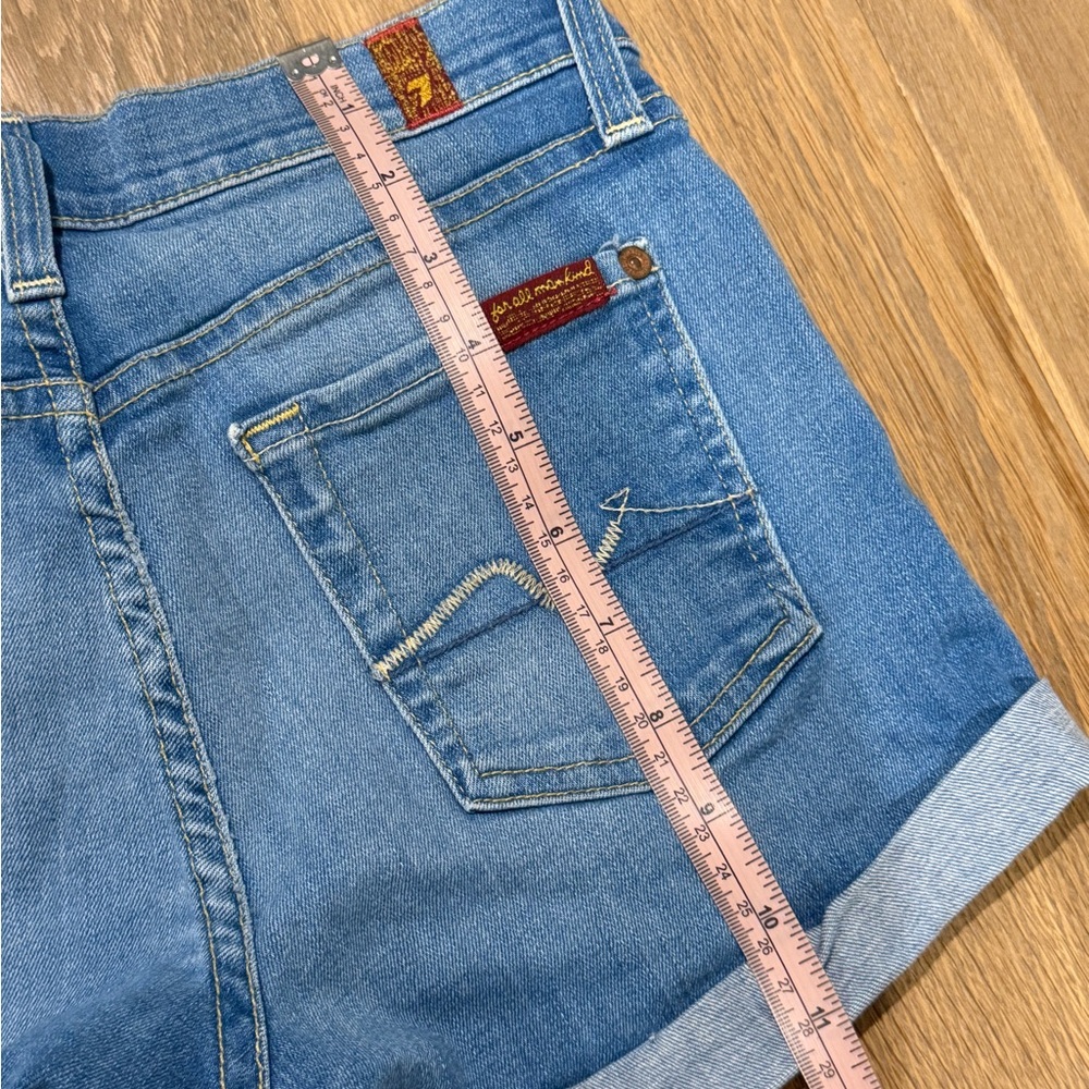 7 For All Mankind Denim Cuffed Shorts Size 23 - Picture 6 of 8